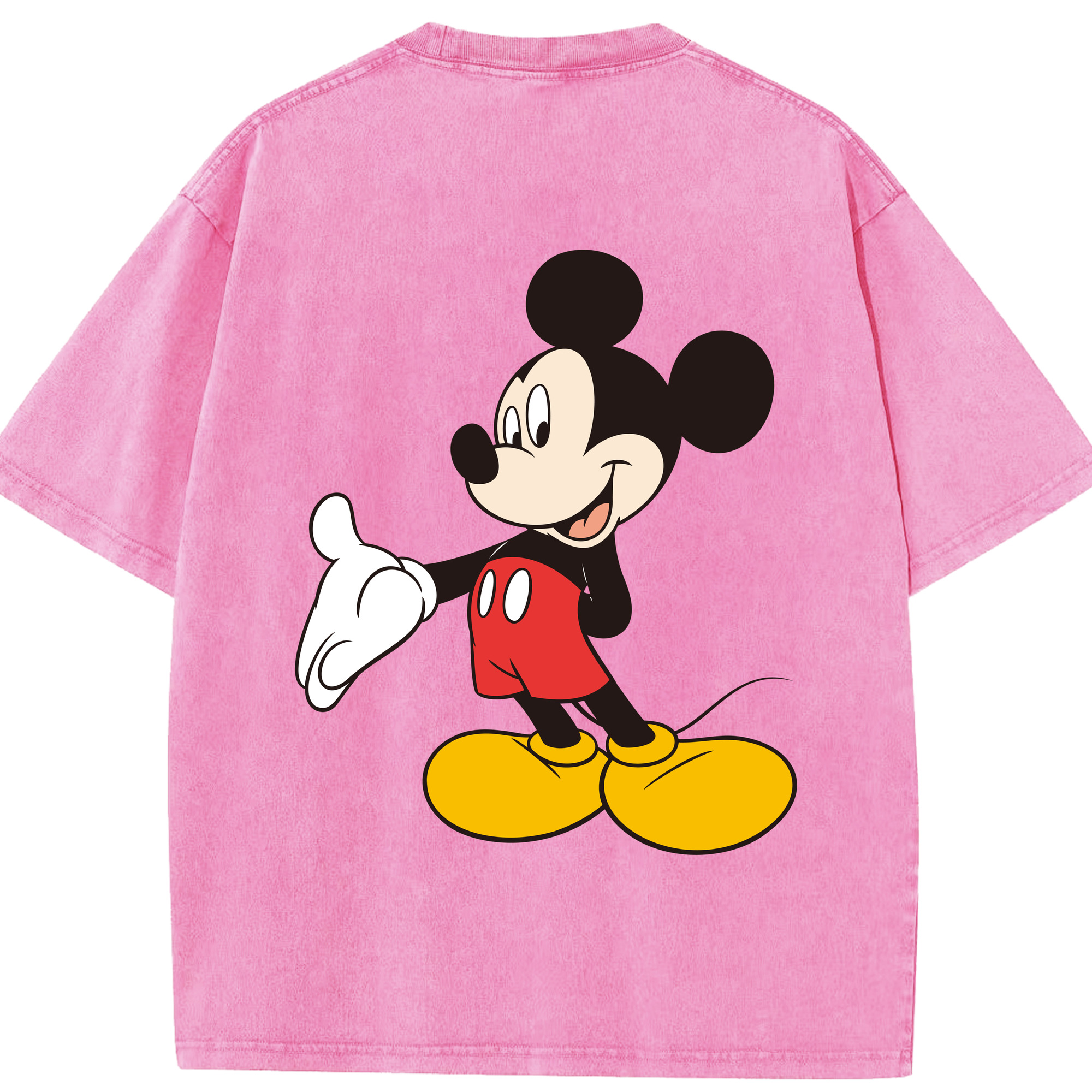 （画像用） ミッキーマウス Mickey Mouse 綿100% ヴィンテージ風 半袖Tシャツ（背面プリント）